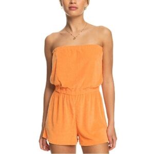 Roxy Vibrant Orange Strapless Coverup NWT